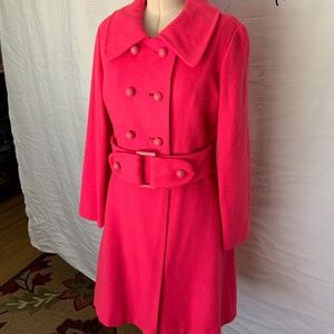 1960’s Hot Rose Wool Coat size 6